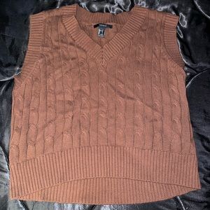 Forever 21 Women’s Brown Knit Sweater Vest Large